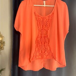 Coral Blouse Large Xhilaration NWOT